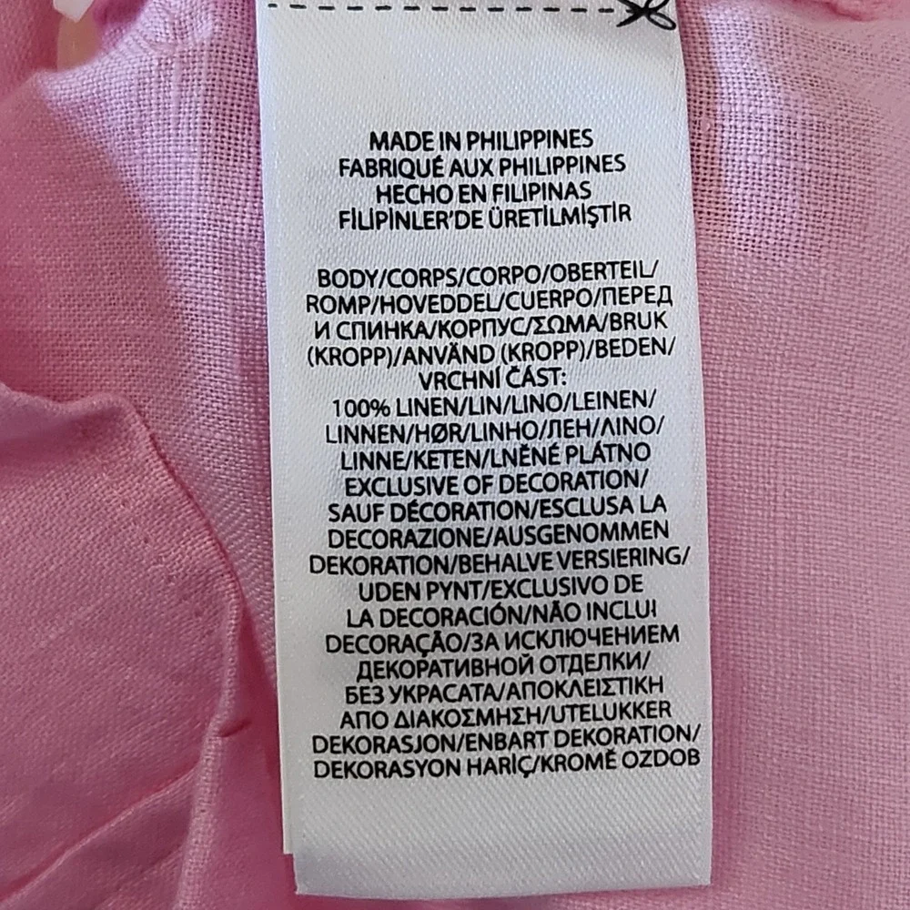 Polo Ralph Lauren Linen Shirt Mens XXL Pink Classic Fit Short Sleeve Button NEW